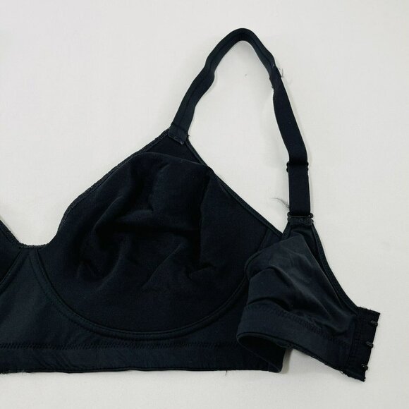 Playtex Bra Wireless Ultra Soft Wire Free Size M Black Comfort Full Coverage New - Picture 7 of 12